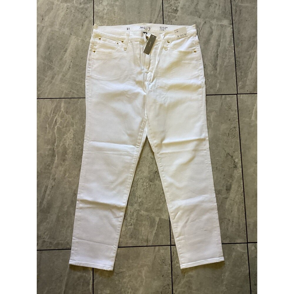 J. Crew Womens White ‘03 Sim Jeans Mid Rise Stretch 31